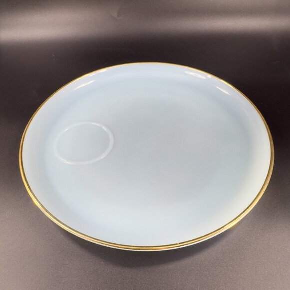 Anchor Hocking Fire King Blue Turquoise Lunch Snack Plate and Cup Set Vintage - Picture 14 of 15